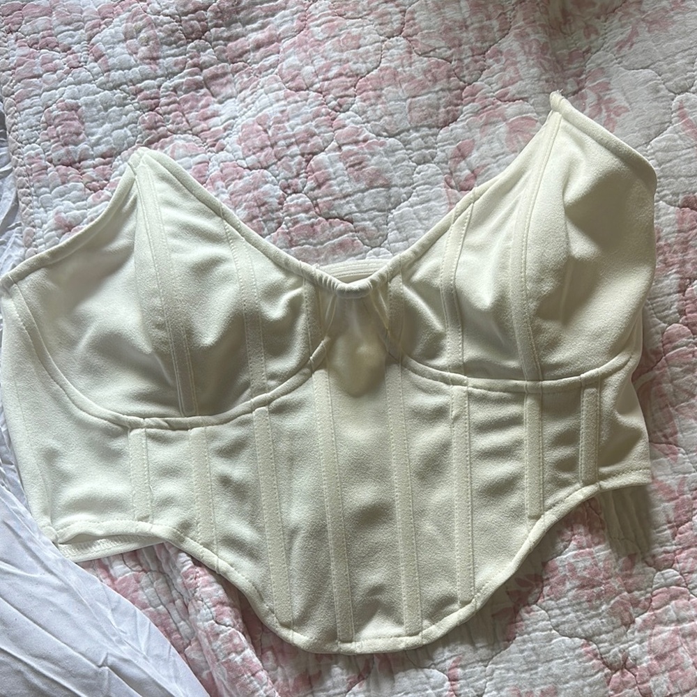 Missguided Cream Corset Bra